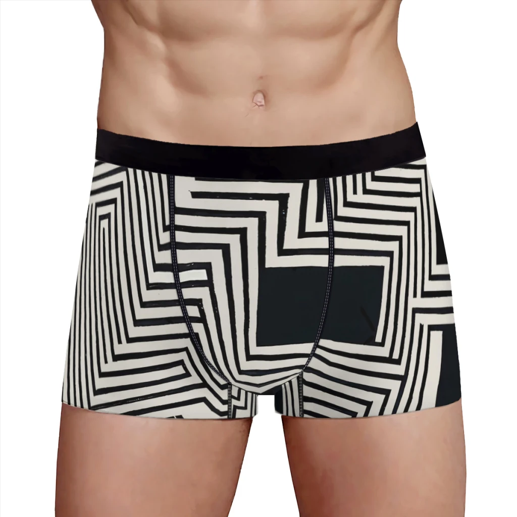 Simple Geometric Pattern Geometric Underpants Cotton Panties Man Underwear Ventilate Shorts Boxer Briefs