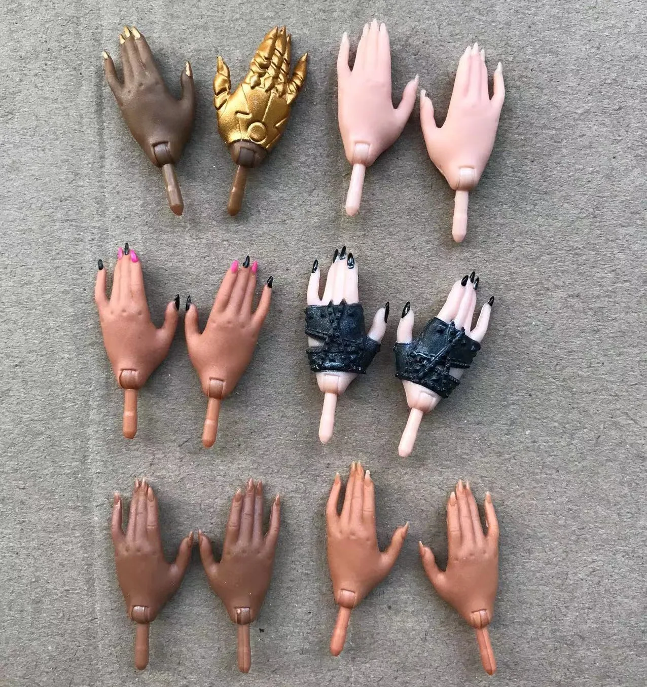 Boneca original mãos sapatos botas brincos decorações boneca substituição branco bege marrom mãos coloridas acessórios de boneca