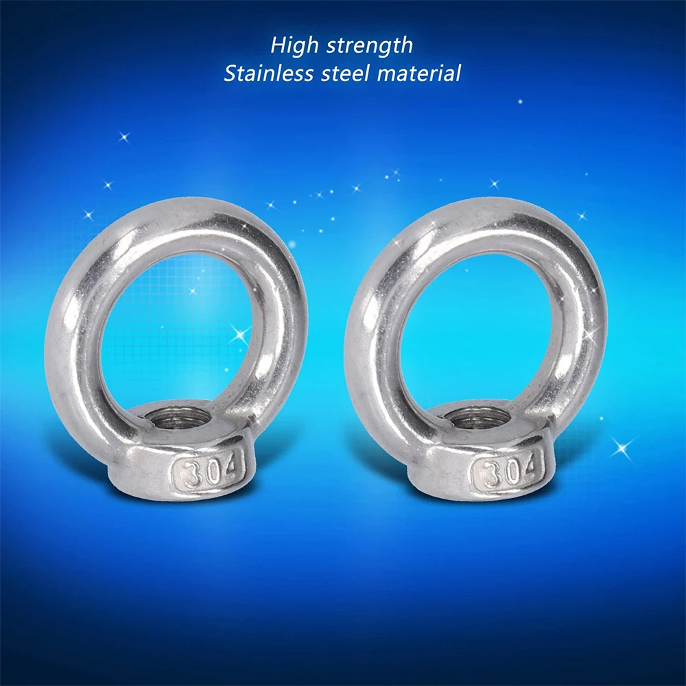 Stainless Steel Lifting Eye Nut Ring Shape Threaded Lifting Fastener Heavy Duty Hoist Ring Nut for Machinery Mold Lifting