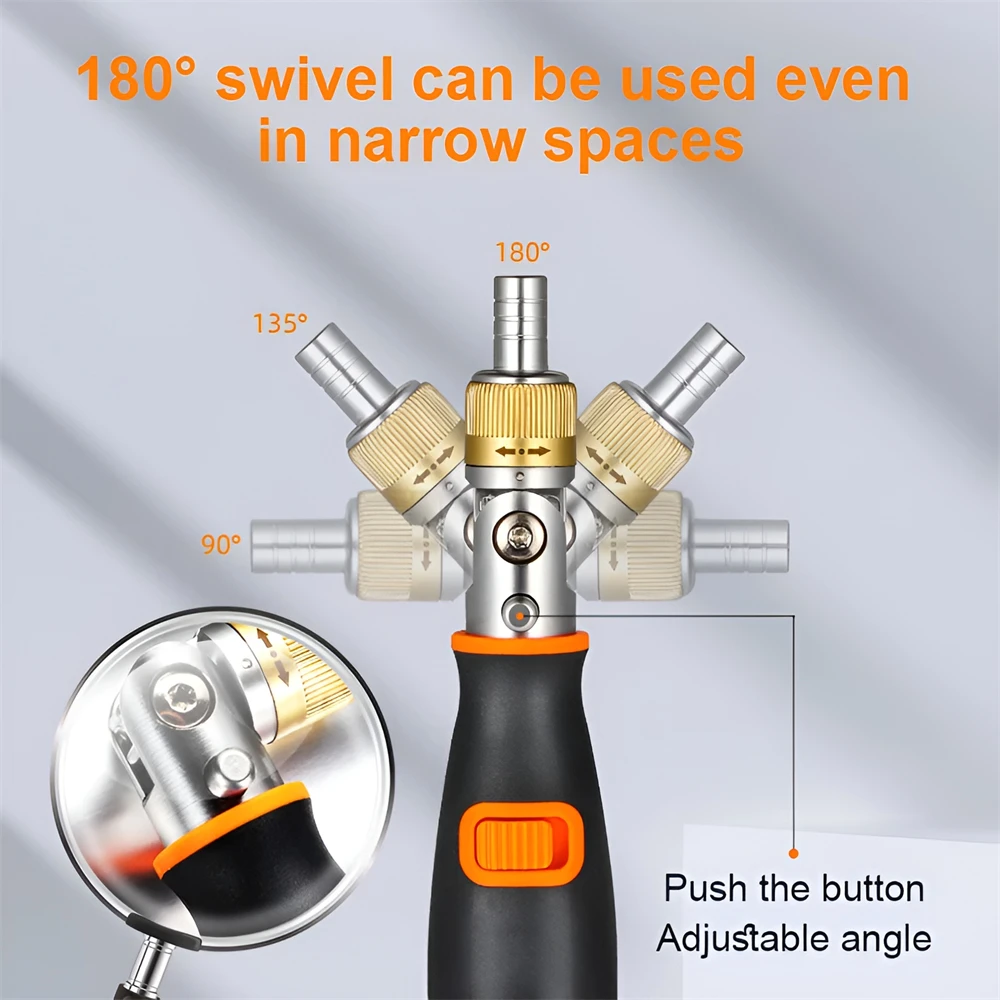 Portable Ratchet Screwdriver Hidden Screwdriver Head Multi Angle Corner Capable Multifunctional Screwdriver Set 10 in 1