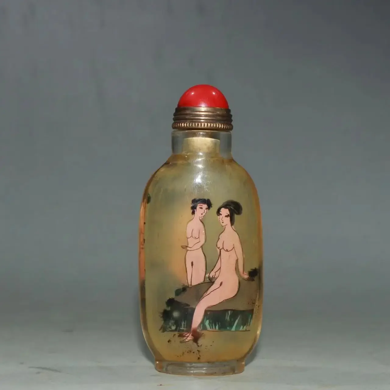 Collection old the art of painting in glass snuff bottle, best adornment&collection, free shipping