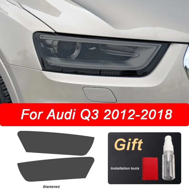 2 Pcs Car Headlight Protective Film Transparent Black TPU Sticker For Audi Q3 8U F3 2012-Present RSQ3 Sportback 2020 Accessories