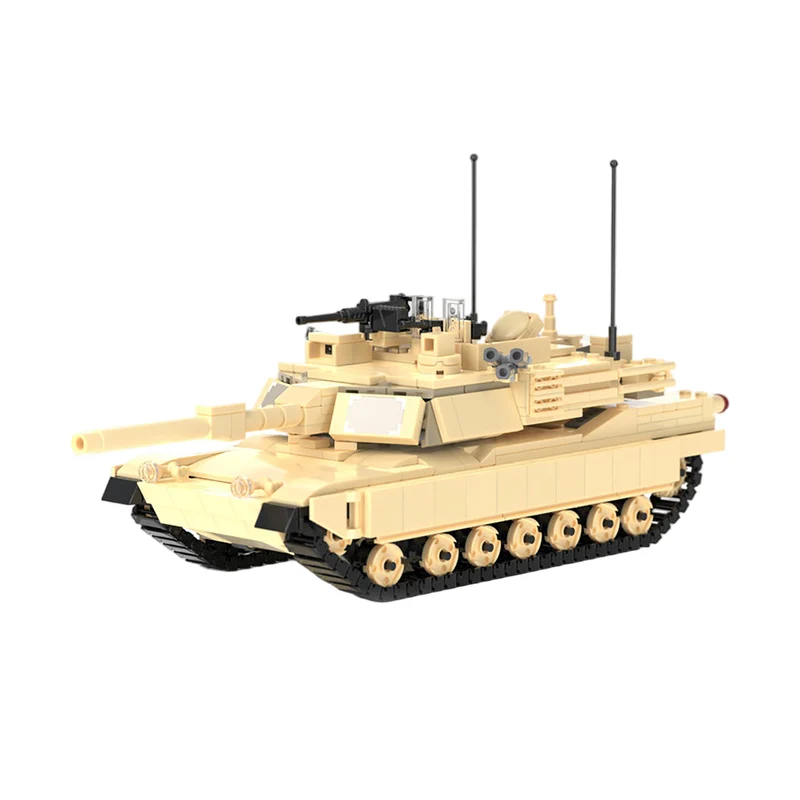 M1A2 Main Battle Tank Model MOC Building Bricks War Equipment Modular Technology Gifts Holiday Assemble Children Toys Suit