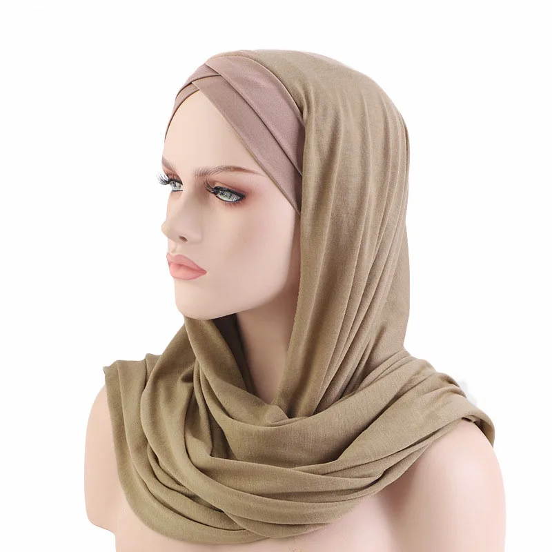 

Forehead Cross Instant Scarf Muslim Women Veil Hijab Underscarf Turban Bonnet Shawl Wrap Islamic Headscarf Jersey Scarves Mujer