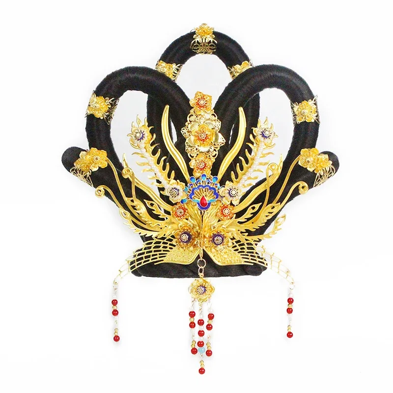 Accessoires pour cheveux de princesse féerique ancienne chinoise, Chignon de danse Dunhuang Hanfu, coiffure rétro pour Studio de photographie