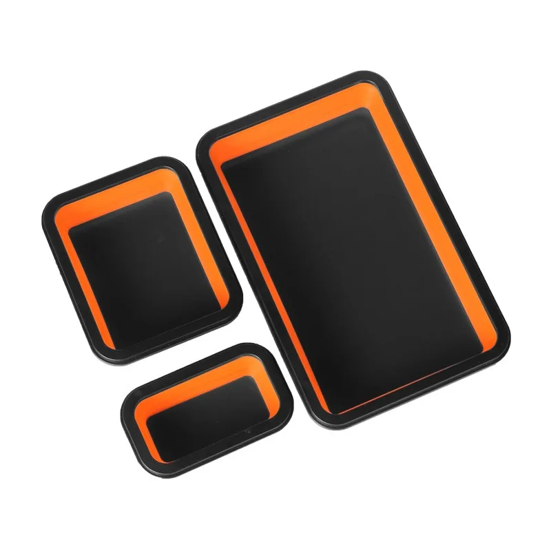 Collapsible Magnetic Parts Tray, Foldable Silicone Tool Tray with Magnetic Base for Screws, Nuts, Small Parts Storage