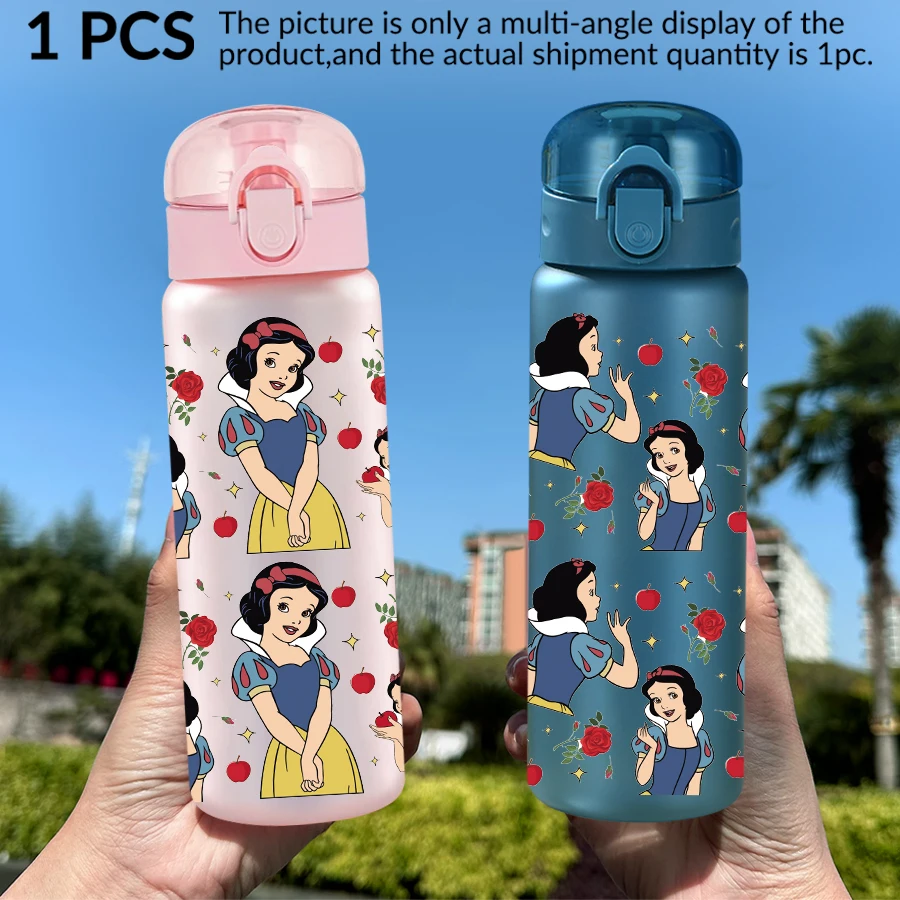 1 pezzo Disney Biancaneve Apple Rose modello bottiglia d'acqua in plastica da 26 once tazza d'acqua per sport all'aria aperta regalo di compleanno/retro a scuola