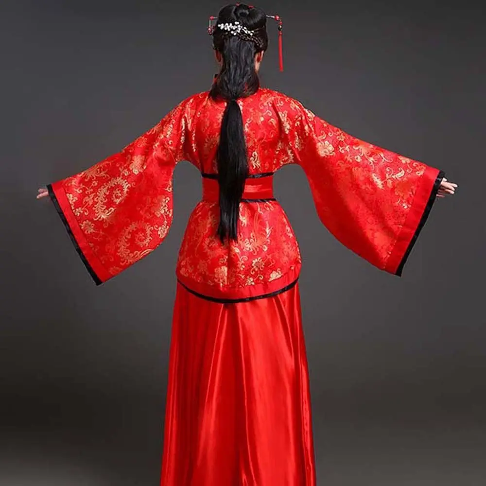 Stage Costumes Chinese Hanfu Skirt Performance Cosplay Dress Flower Embroidery Chinese Ancient Dress Chinese Folk Dance