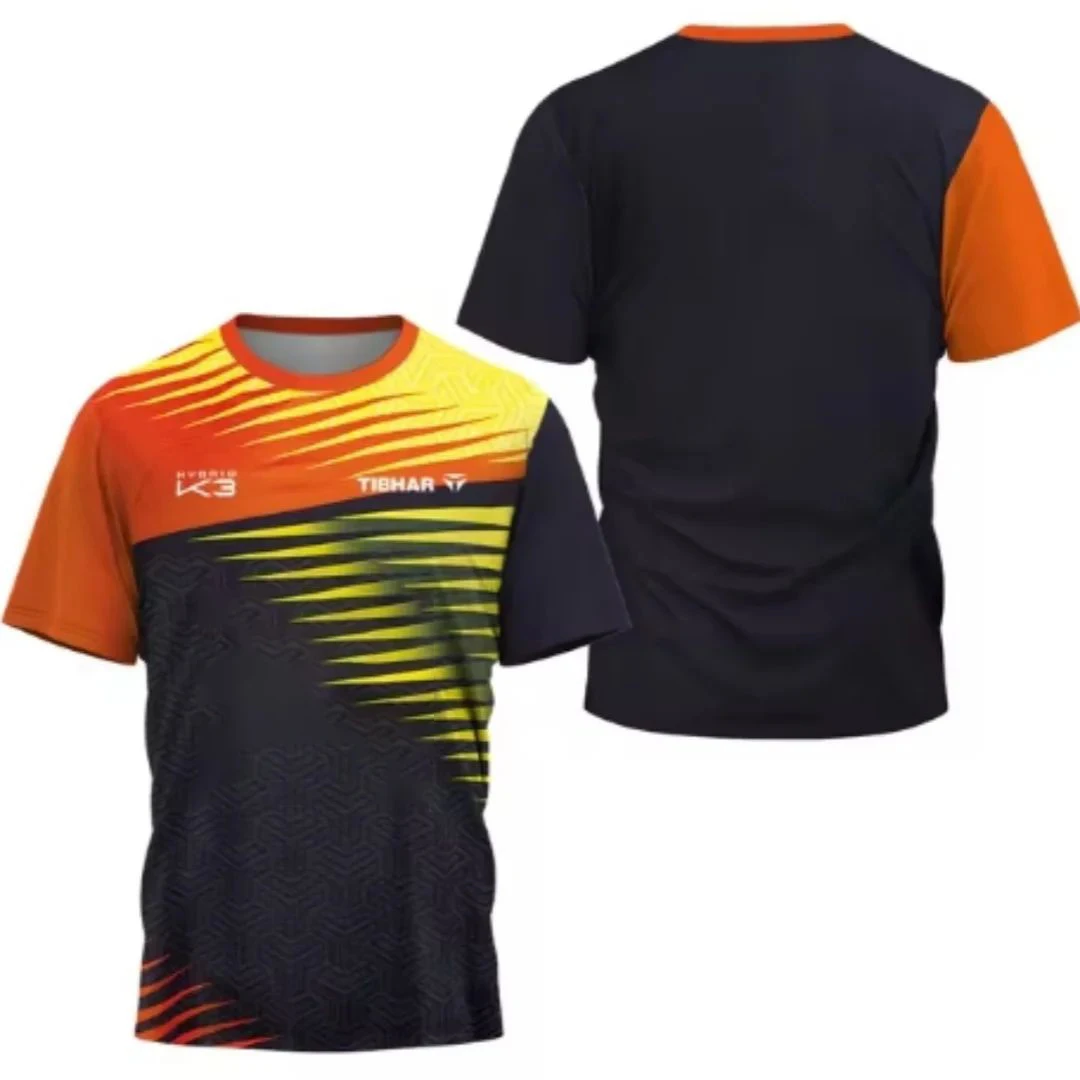 Triangle Fragment Herren-Tischtennis-T-Shirt, Herren-Badminton-Tennis-T-Shirt, atmungsaktives Kurzarm-T-Shirt für Kinder – Detail 7