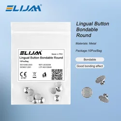 10Pcs/Bag Dental Orthodontic Lingual Button Denspay Metal Bondable Mesh Base Bond Bonding Adhesive Tongue Side Buckle Braces
