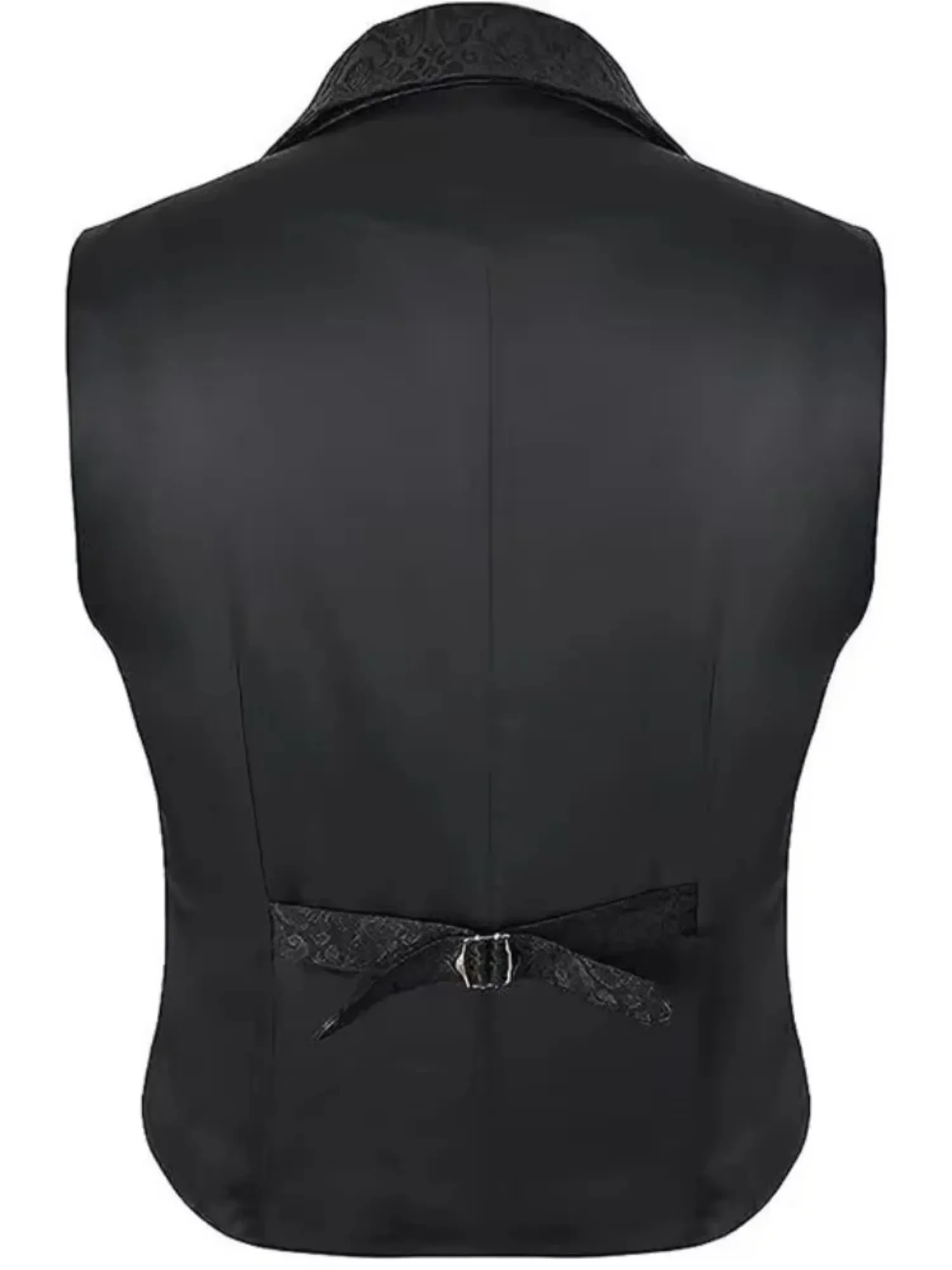 Viktorianische Blumen-Jacquard Herrenanzugweste Formelle Business-Weste mit Revers Einreihig Slim Fit Weste für Hochzeit Bankett Party – Detail 14