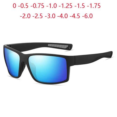 Imagen 1 del producto Gafas de sol cuadradas para deportes al aire libre para miopía, gafas polarizadas coloridas para conducir, gafas graduadas para miopía de 0-0,5-0,75 a-6,0