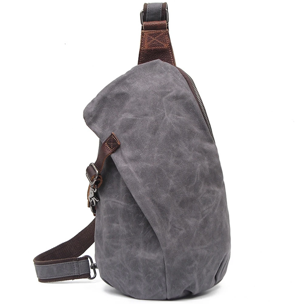 Retro Chest Bag Shoulder Bag Men Canvas Bag Outdoor Shoulder Diagonal Bag Waterproof Backpack