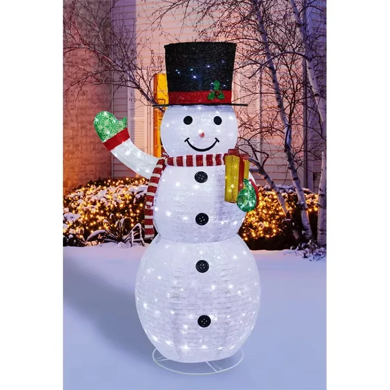 Holiday Decoration 200L Collapsible Snowman_180cmH Outdoor Motif Light Sculputures Christmas Lights