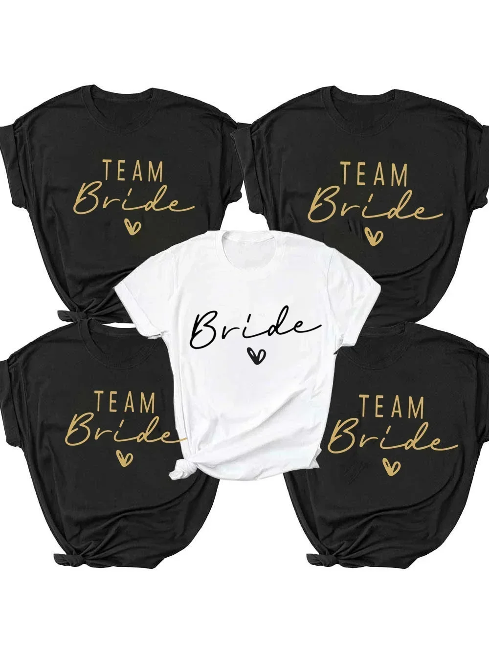 Women Cotton T Shirt Team Bride Bachelorette Party Shower Hen Party Bridesmaid Print T-Shirt 2026 Girls Wedding Female Tops