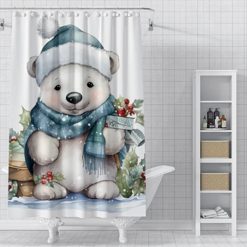 

Home decoration shower curtains for bathroom waterproof curtain fabric Modern Nordic style Living Room Merry Christmas wintXT6@！