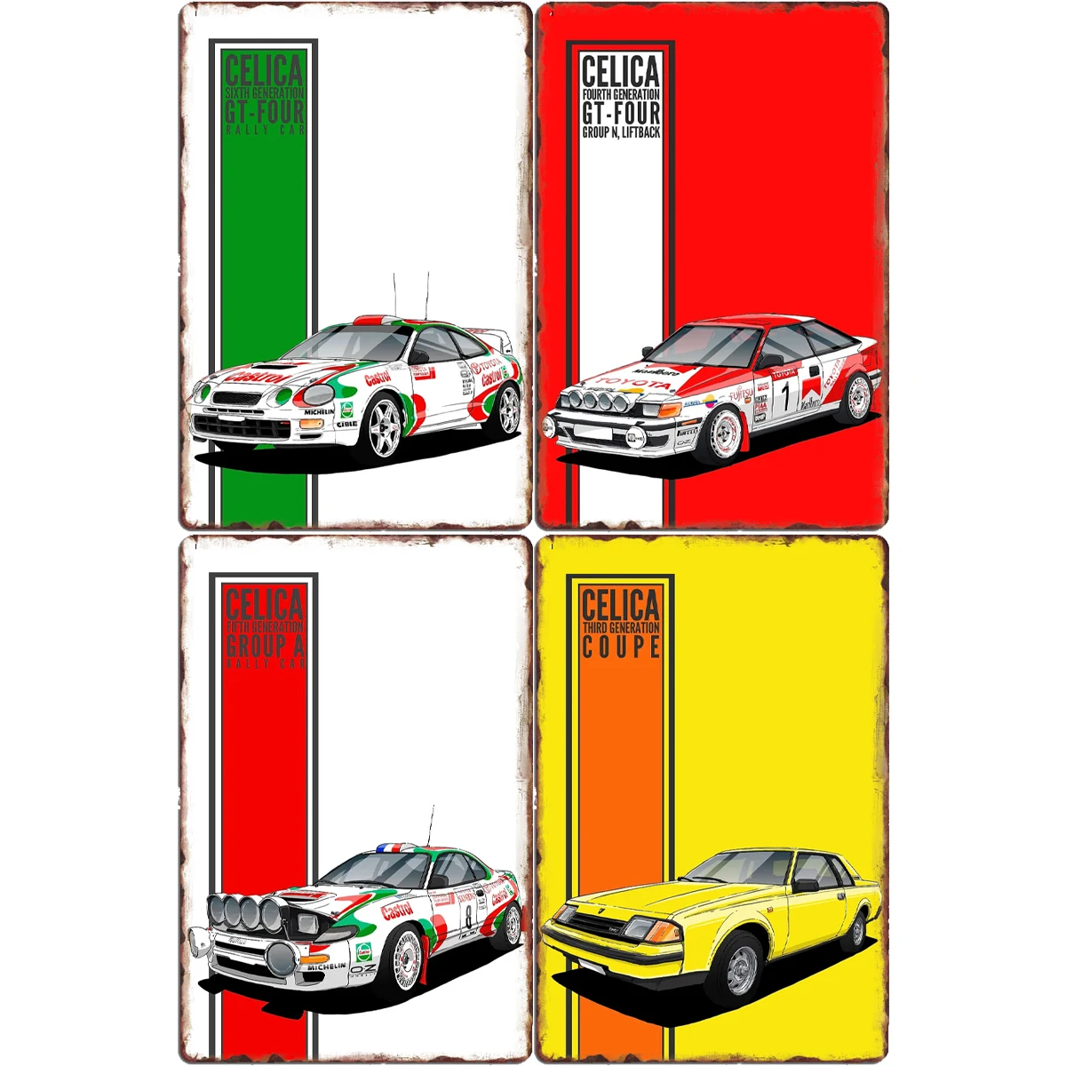 

CELICA Alltrac GTS 5 Race Car Vintage Metal Sign Poster Garage Decoration Room Decor Car Club Tin Home Decor
