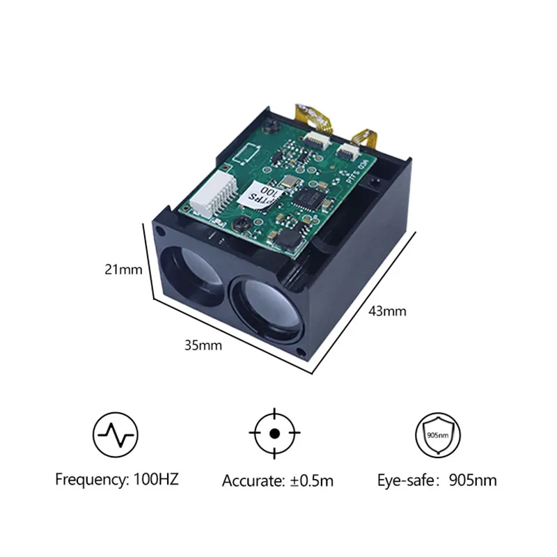 905nm 100m Laser Range Finder Module 100Hz 50Hz TOF Lidar Laser Distance Sensor Rangefinder Sensor for Elevator