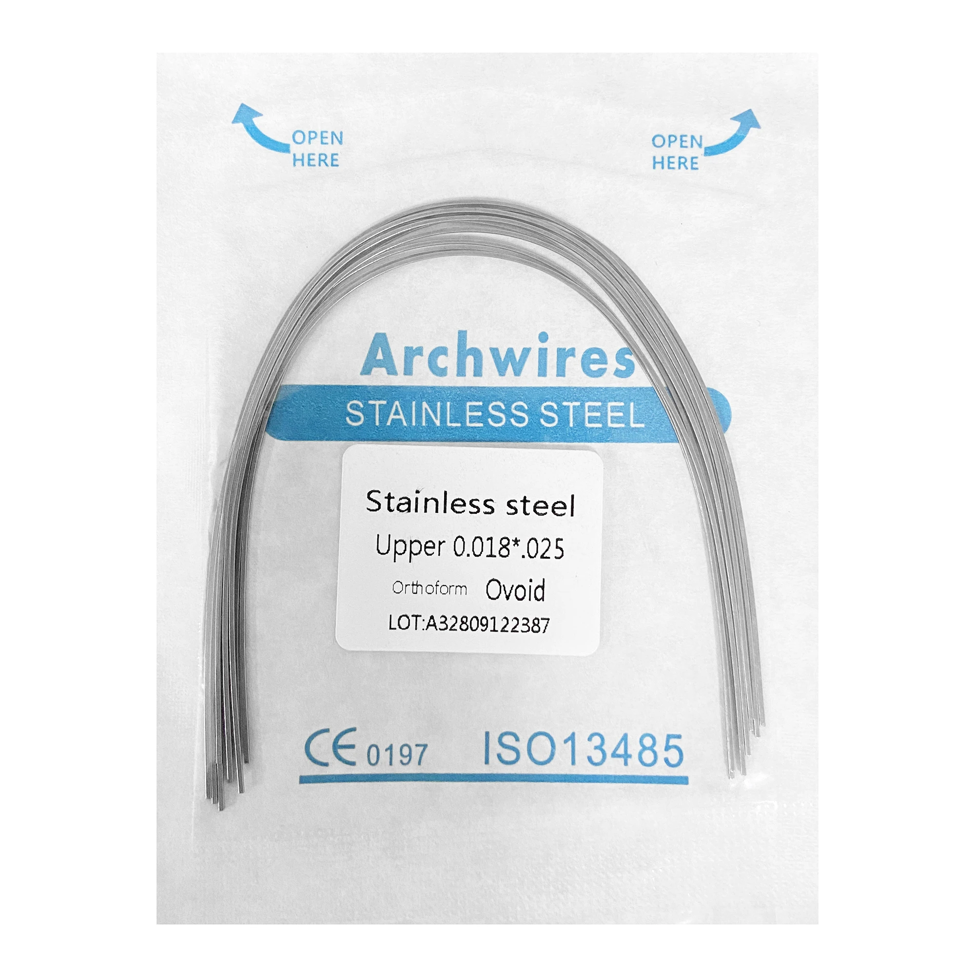 10pcs/pack Dental Orthodontic Stainless Steel Round/Rectangular Wire Ovoid Form Dentist Material Dental Arch Wire