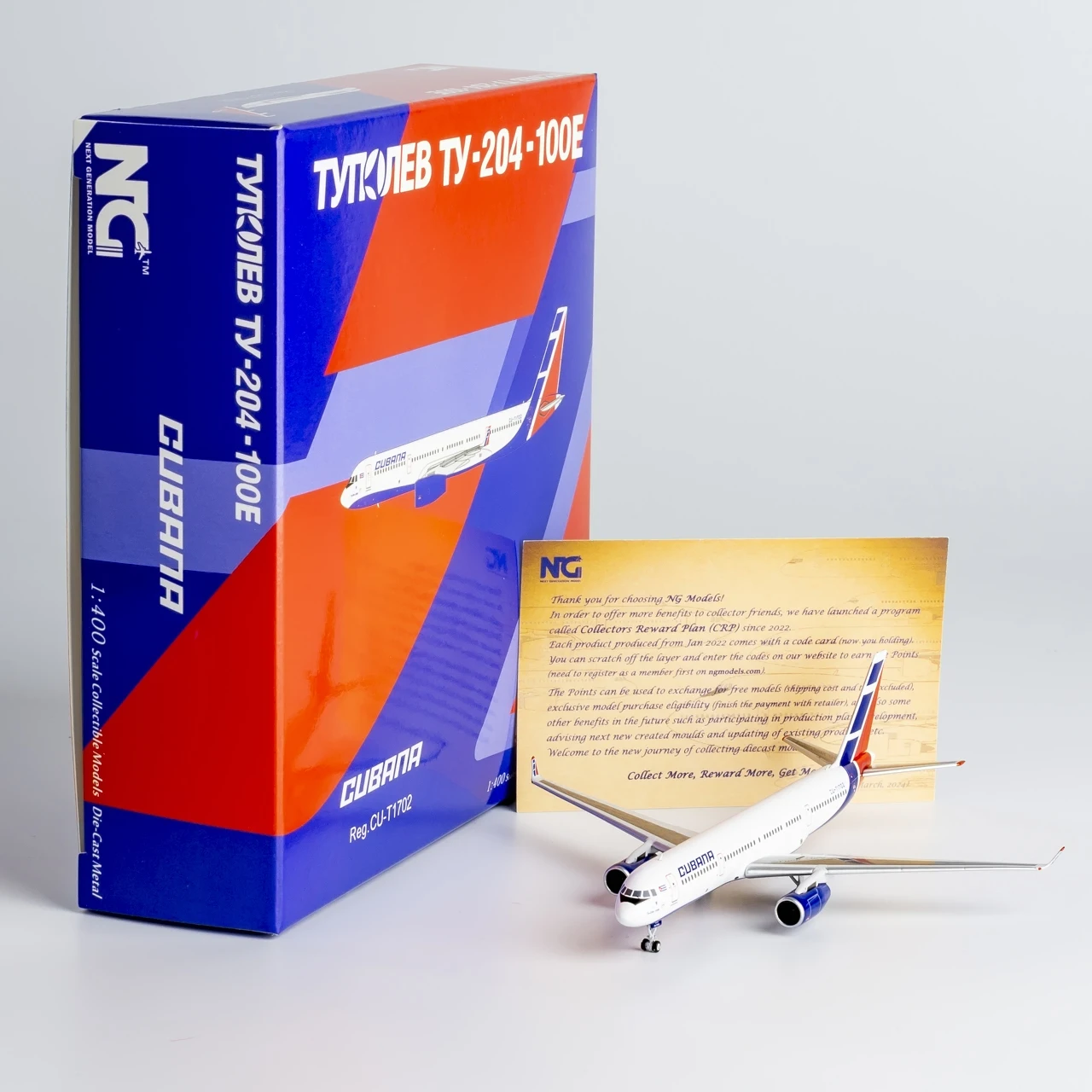 40021 Alloy Collectible Plane Gift NG Model 1:400 Cubana Airlines Tupolev TU-204-100E Diecast Aircraft Jet Model CU-T1702