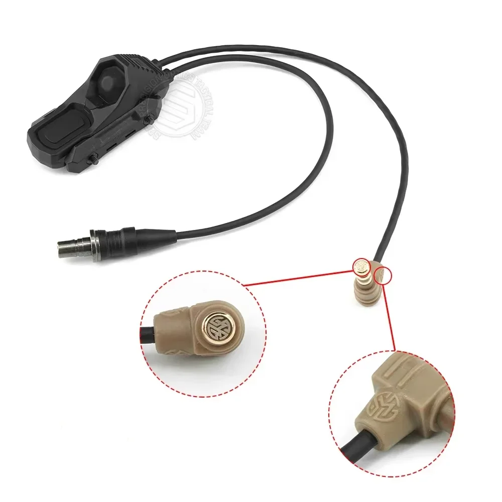 New SPECPRECISION unAXON Dual Remote Switch SF And Crane/2.5mm/3.5mm Laser Plug Leads 7″ Cable Tactical Light Accessories