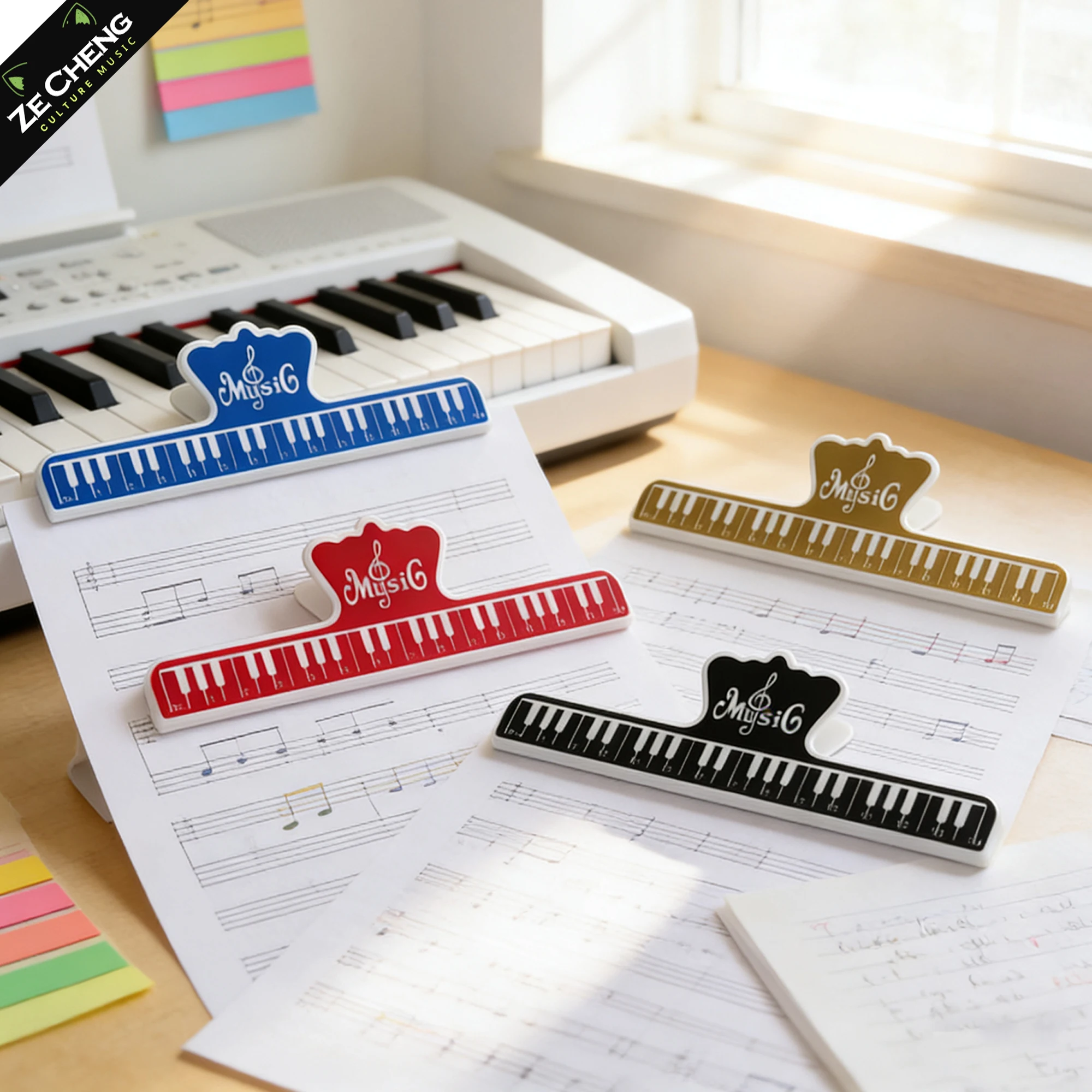 Piano Sheet Music Clip - Strong Multi-Purpose Holder for Books, Scores, and Documents, Durable Office & Study Tool