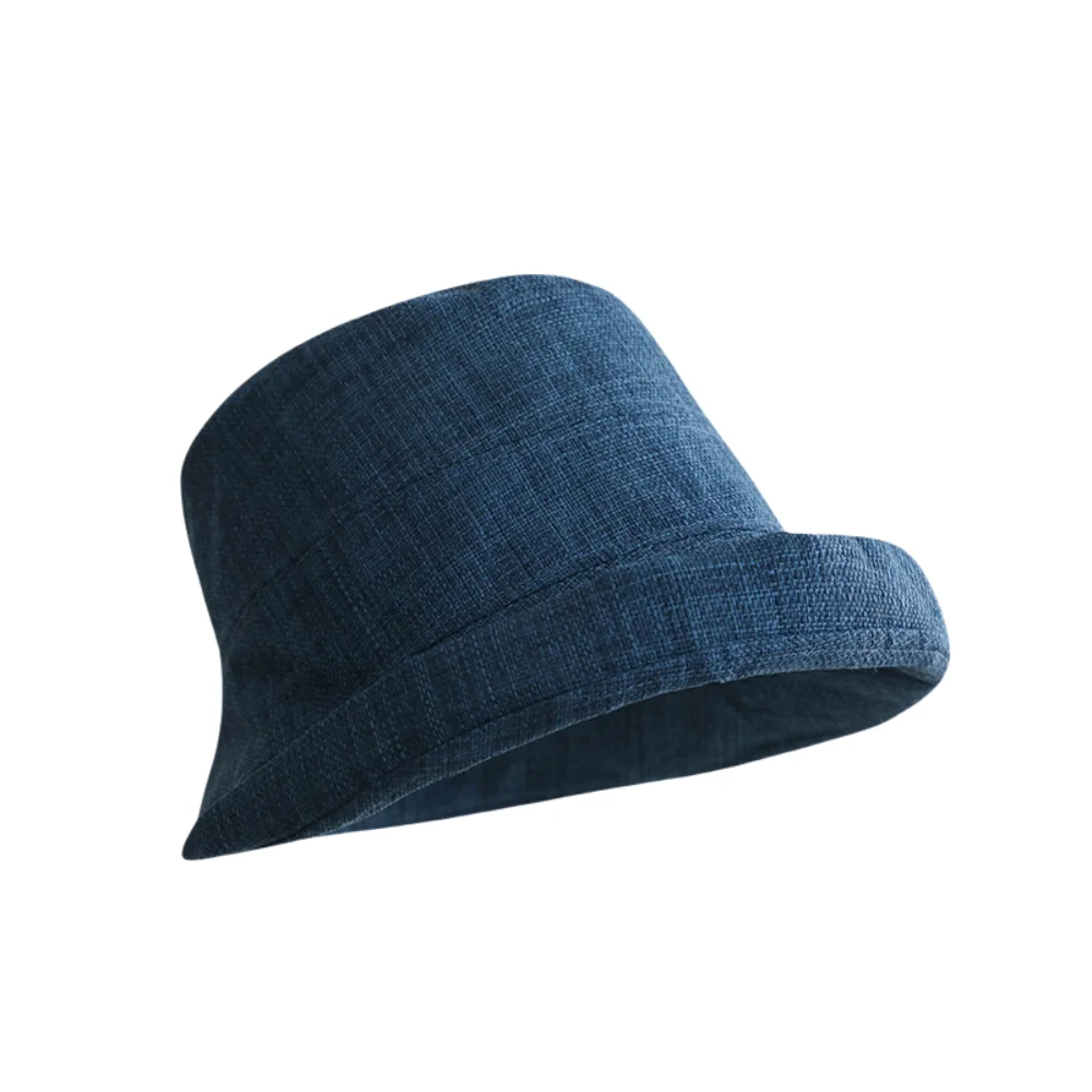 

Quick-dry Roll Rim Fisherman Hat Sunscreen UV Protection Flax Sun Hat Sunshade Solid Color Japanese Style Bucket Cap Travel