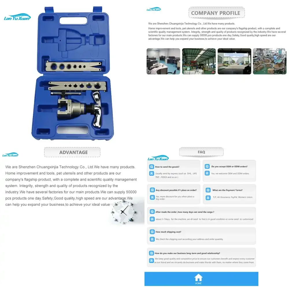 

VFT-808MI Eccentric Flaring Tool for Refrigeration Contain Tube Cutter Repair Pipe Expander