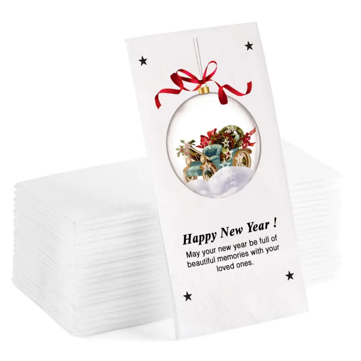 

Happy New Year Napkins - Festive Disposable Holiday Paper Napkins for Parties & Celebrations