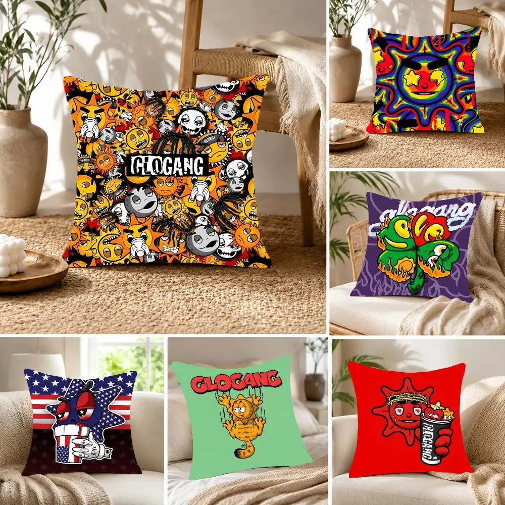 Street Hip-Hop Collective G-Glo Gang Cushion Cover Fluffy velvet Nordic style plush Living room sofa decorative