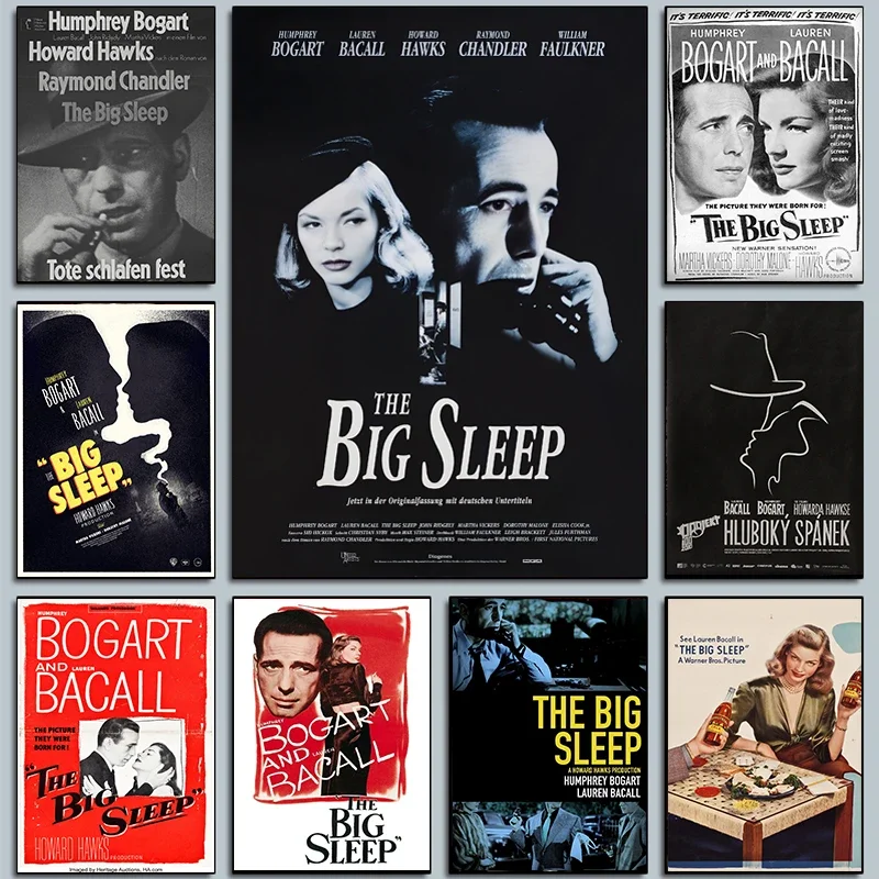 ملصق فيلم نوم كبير كلاسيكي كلاسيكي ، طباعة قماش أبيض وأسود ، فن جداري لديكور المنزل ، ديكور غرفة خالدة ، مثالي