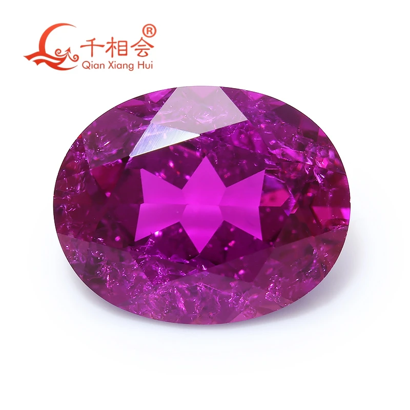 Oval shape Lab-Created Rose Purple Sapphire Loose Gemstone with Minor Cracks And Inclusions Corundum Loose Stone AGL Certificate