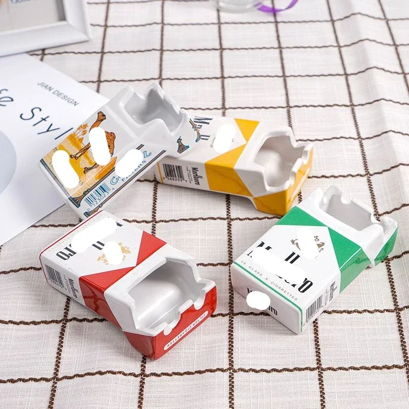 Ceramic Ashtray Personalized European Cigarette Case Creative Trend Fashion Living Room Home Hotel Decoration