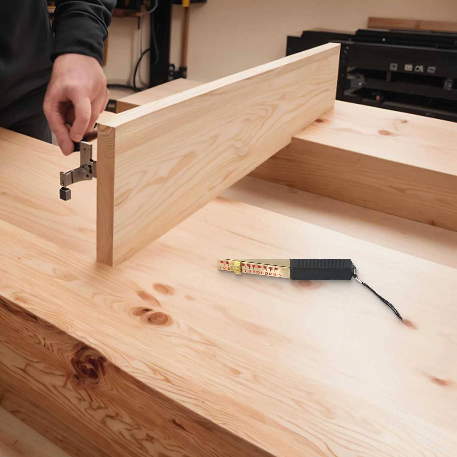 

Engineering Use 150*15*17mm Door Gap Tool Compact Size Copper Material Fire Door Measurement Flatness Deviation Tool