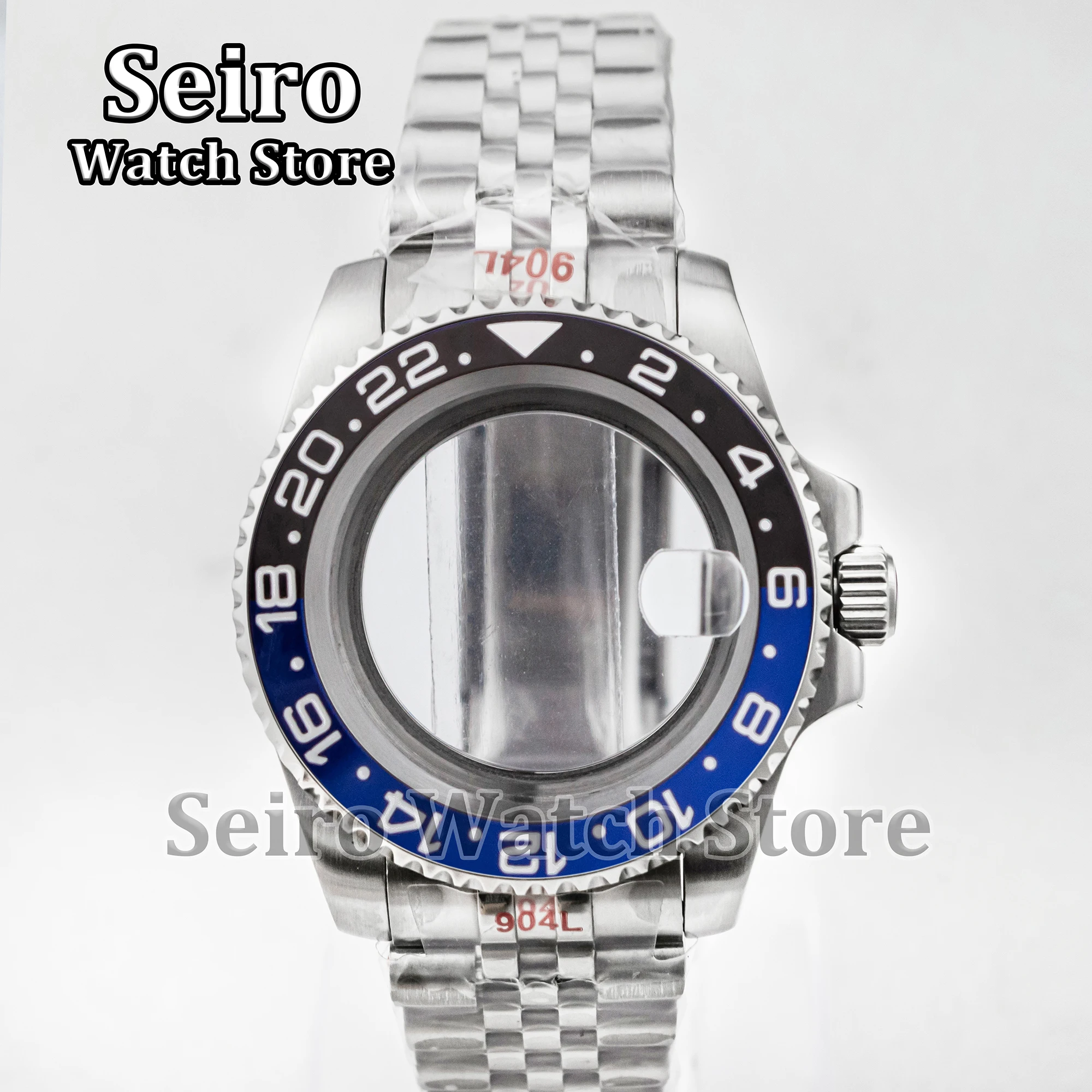 

40MM GMT NH35 Case Jubilee Strap Sapphire Glass Stainless Steel Waterproof 10ATM for NH34 NH36 Movement Replacements Accessories