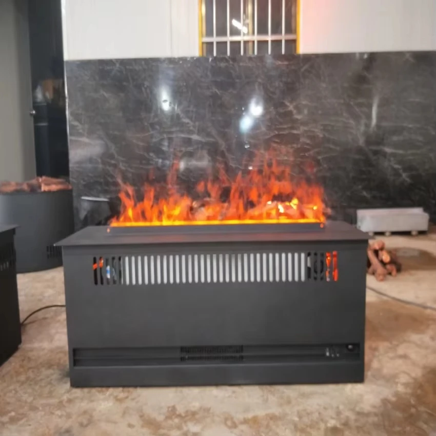 3D Water Vapor Electric Fireplace WIFI Control Artificial Decor Flame LED Built-In