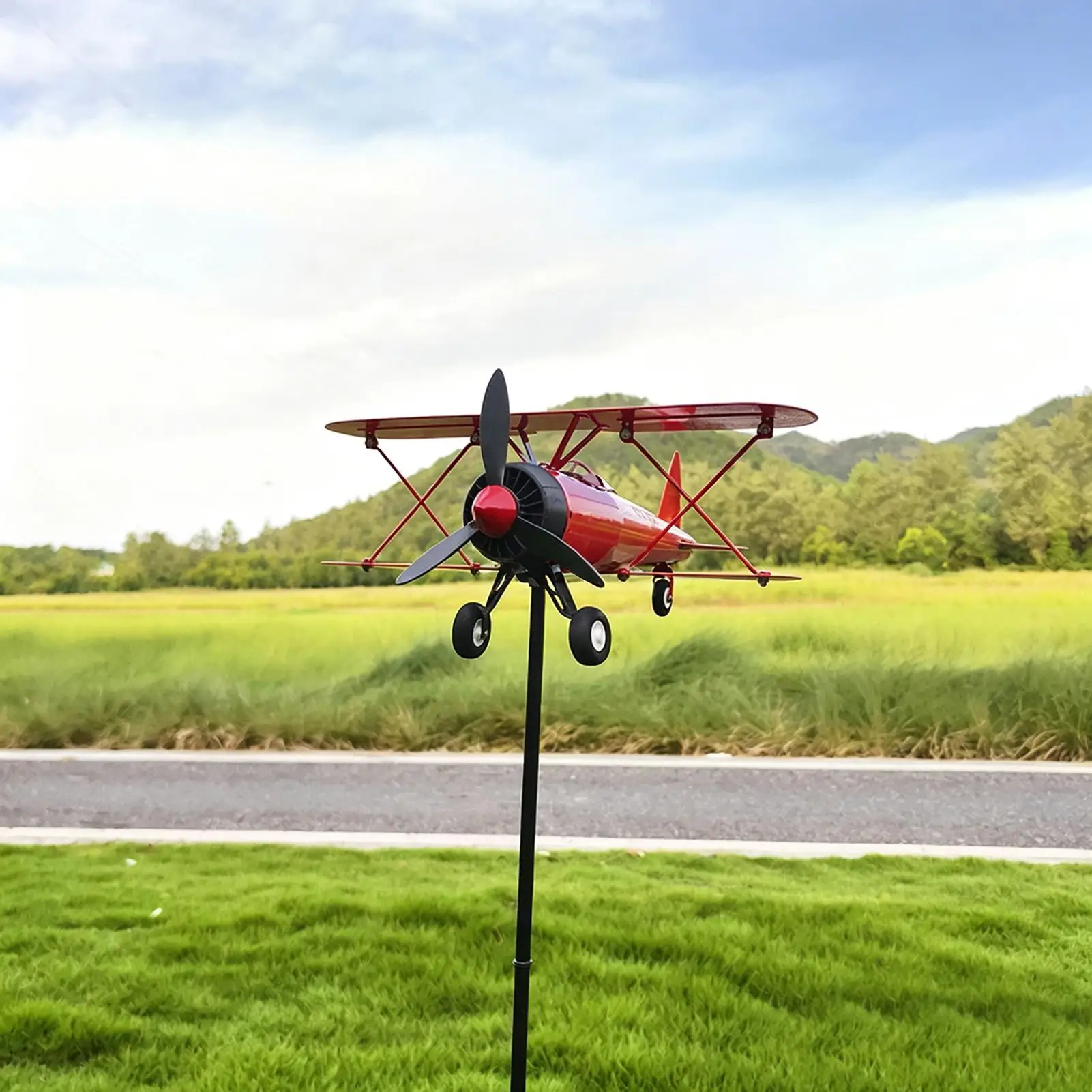 Garden Windmill Metal Windmill Wind Measuring Tool Airplane Wind Spinner For Lawn Courtyard Outdoor Patio Deck Backyard Porch - view 5