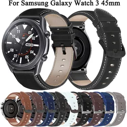 22mm Leather Watch Strap For Samsung Galaxy 46mm SM-R800 Silicone Bracelet For Samsung Watch 3 45mm Gear S3 Watchband