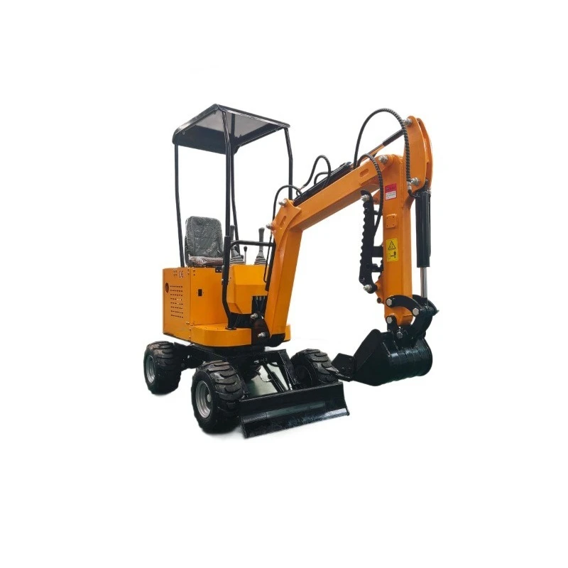 Flexible Steering 1Ton Wheel Mini Excavator Supports Bulldozing And Trenching, Multi-scene Application For Farm, Home Use