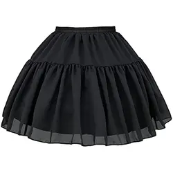 Meisjes Lolita Ondergoed Cosplay Petticoats Onderrok Half Slips Elastische Taille Chiffon Rok