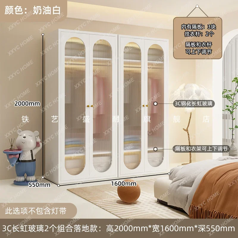 L household small apartment finished wrought iron locker children's bedroom wardrobe