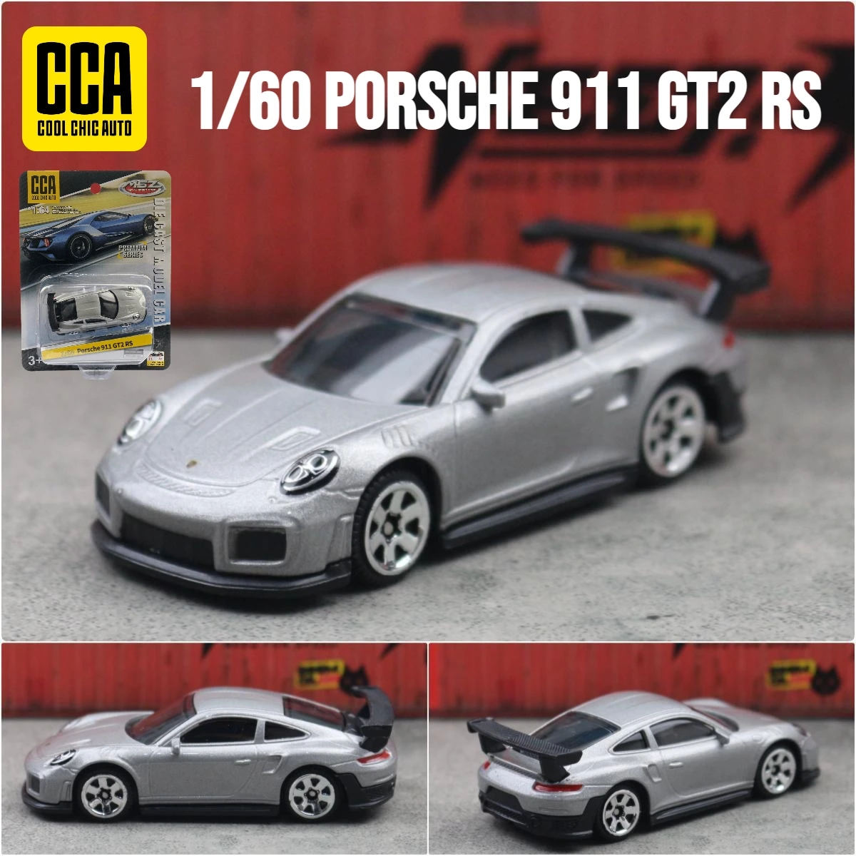 CCA 1/64 Series 1:61 Porsche 918 Spyder & 1:60 Porsche 911 GT2 RS Racing Car Toy Model Diecast Free Wheels Collection Gift Boys