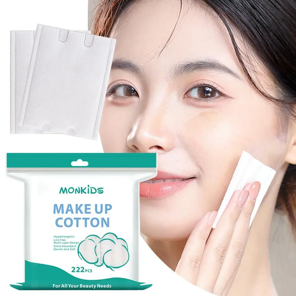 222pcs 전문 사각형 메이크업, 부드러운 질감은 매일 얼굴 청소, 습식 압축 및 메이크업 제거에 적합합니다.