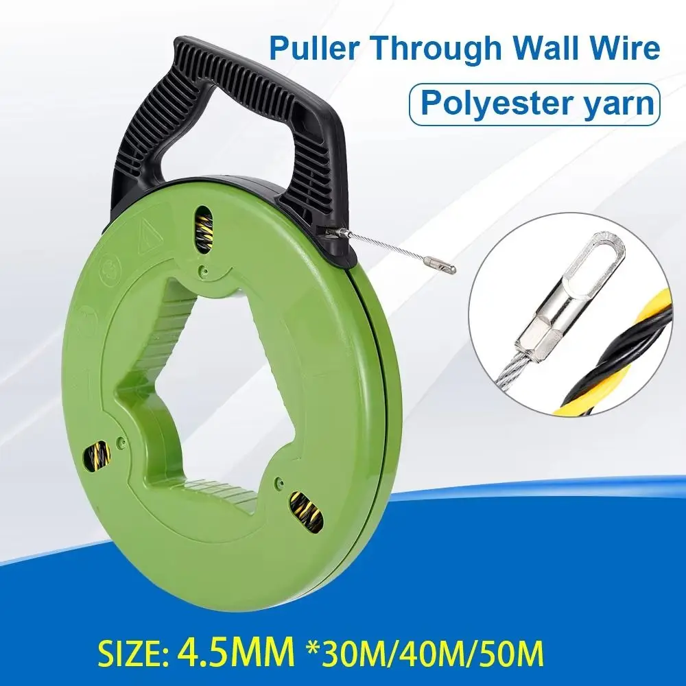 Guide Spring Cable Pulling Aid Anti-Corrosion Data Cabling Fish Tape Reel Durable Ergonomic Handle Cable Puller