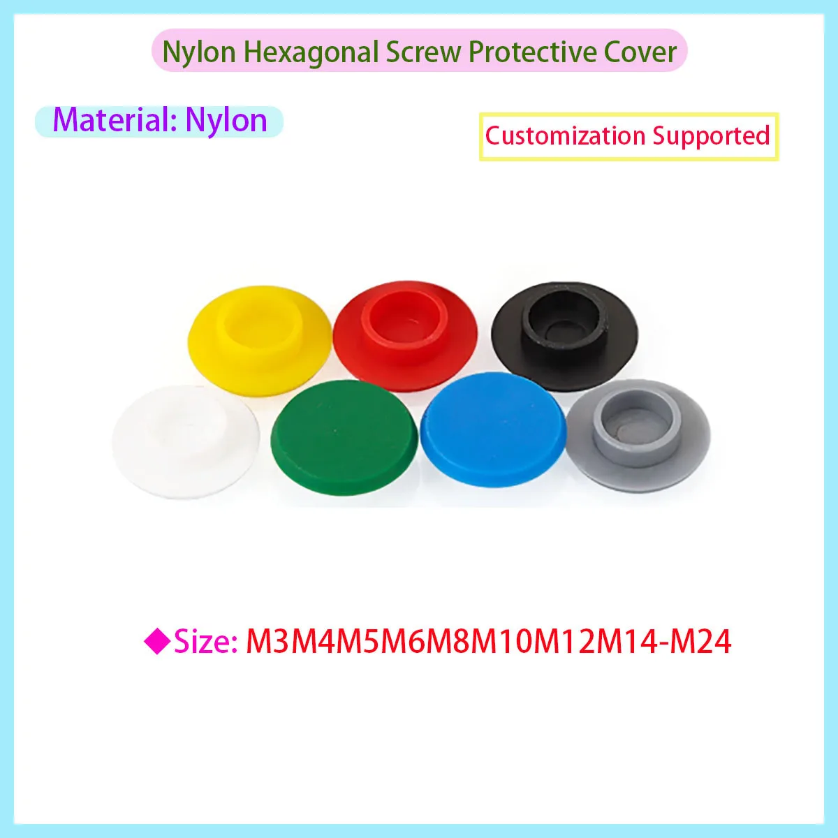 

Nylon Hexagon Socket Screw Dust, Waterproof, Rust Proof Decorative Protective Cover M3 M4 M5 M6 M8-M24