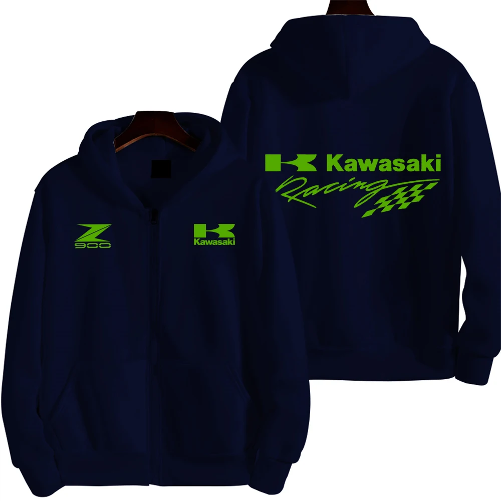 Kawasaki Z900 Logo Racing Motorcycle Team Men Zip Up Hoodie Spring Autumn Male Sweatshirt Sport Women Jacket Coats