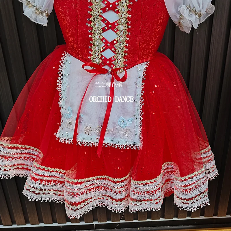 Bt2507035 tamanho personalizado de alta qualidade crianças meninas ballet dança desempenho wear gilsay vermelho longo romântico tutu vestido