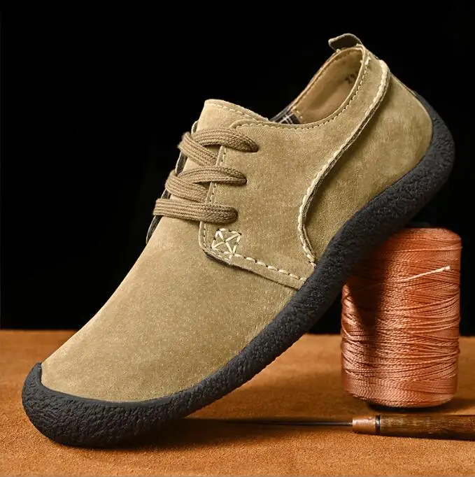 

Breathable Outdoor Shoes Men Sneakers Spring Casual Men Shoes Suede Leather Shoe Anti-skid Walking Shoe Footwear