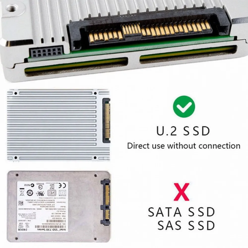 Adaptor SFF-8639 U2 U2 U2 SFF-8639 U2 ekstensi pria ke wanita kartu pelindung Hard Drive SSD