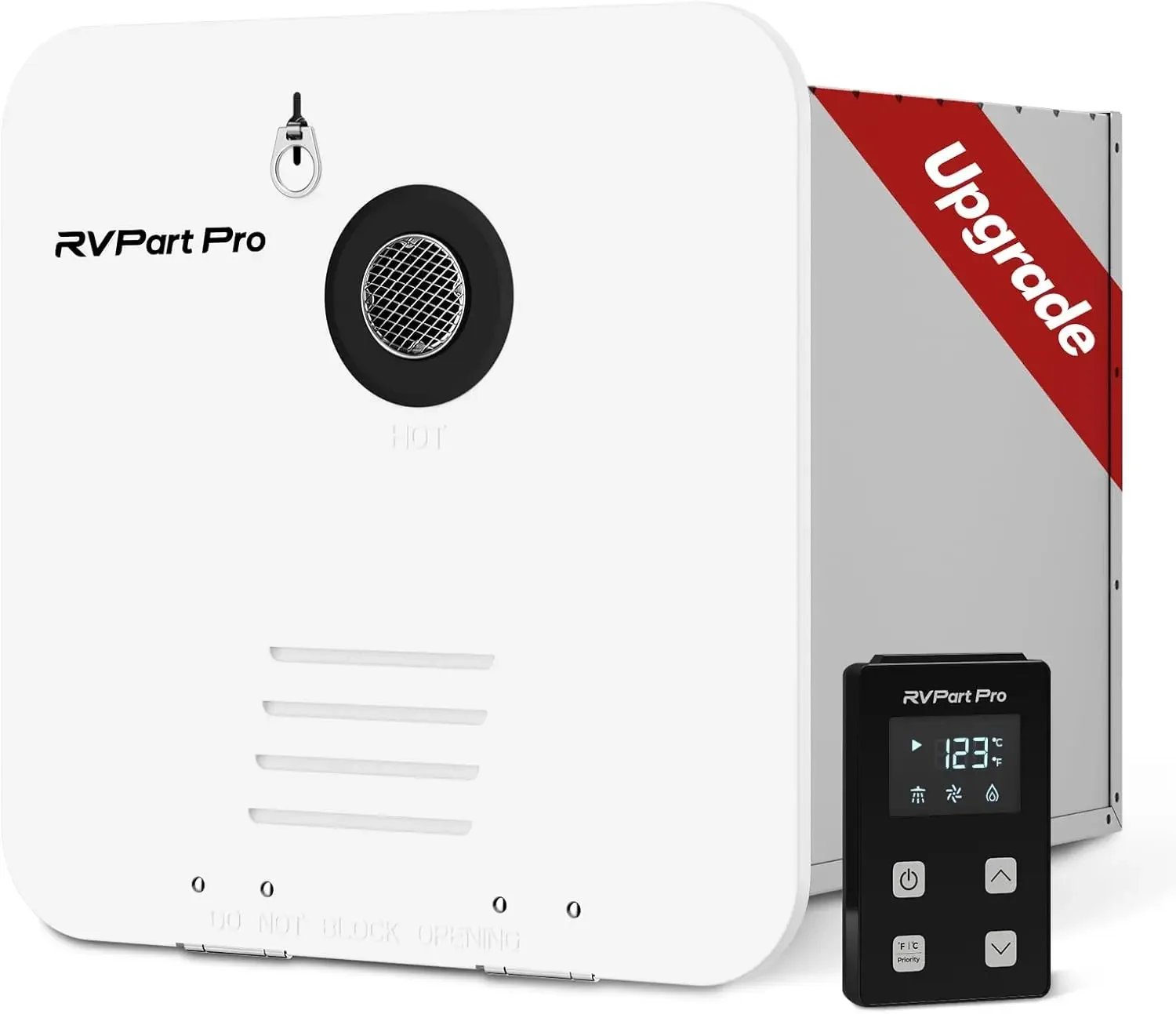 RV Tankless Water Heater Propane RV Instant Water Heater with 15x15 inches White Door and Remote Controller Included